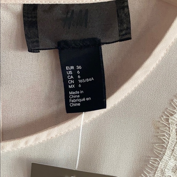 NWT HM H&M NEW YORK CITY STORE IVORY BOHO EMBROIDERED SHEER TOP LACE BLOUSE TOP - Picture 12 of 16